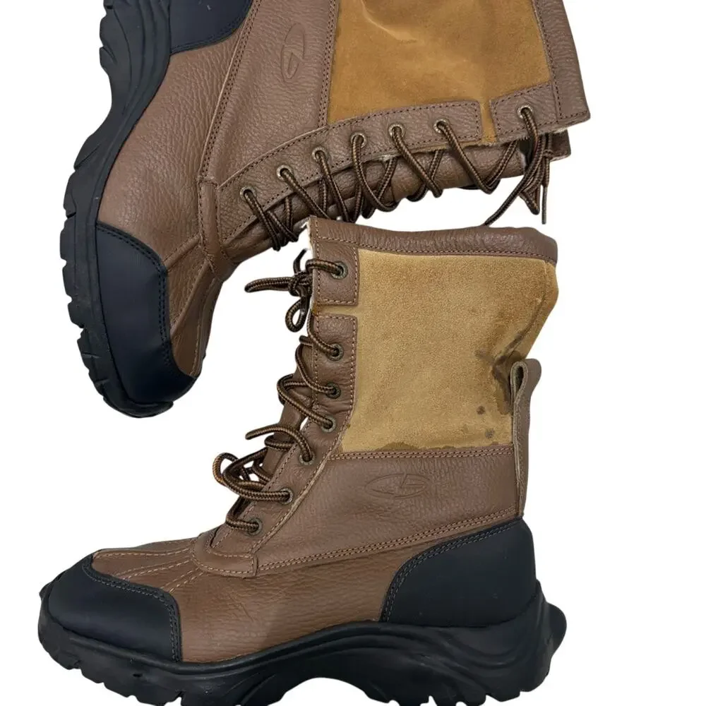 Champion Naoma Brown Leather Insulated Lace Up Winter Snow Boots Women's Size 8